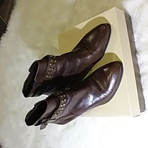 EUC Franco Sarto brown ankle boots with box.